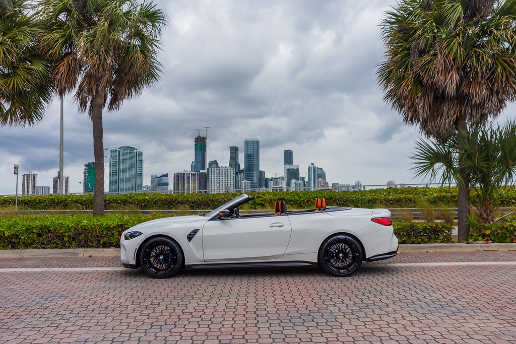 BMW M4 Competition Convertible — photo 14 of 15, White exterior with Orange interior, available from KEY'D Miami