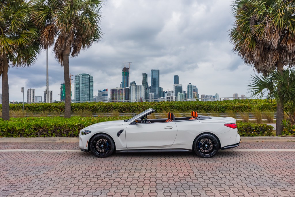 BMW M4 Competition Convertible — photo 15 of 15, White exterior with Orange interior, available from KEY'D Miami