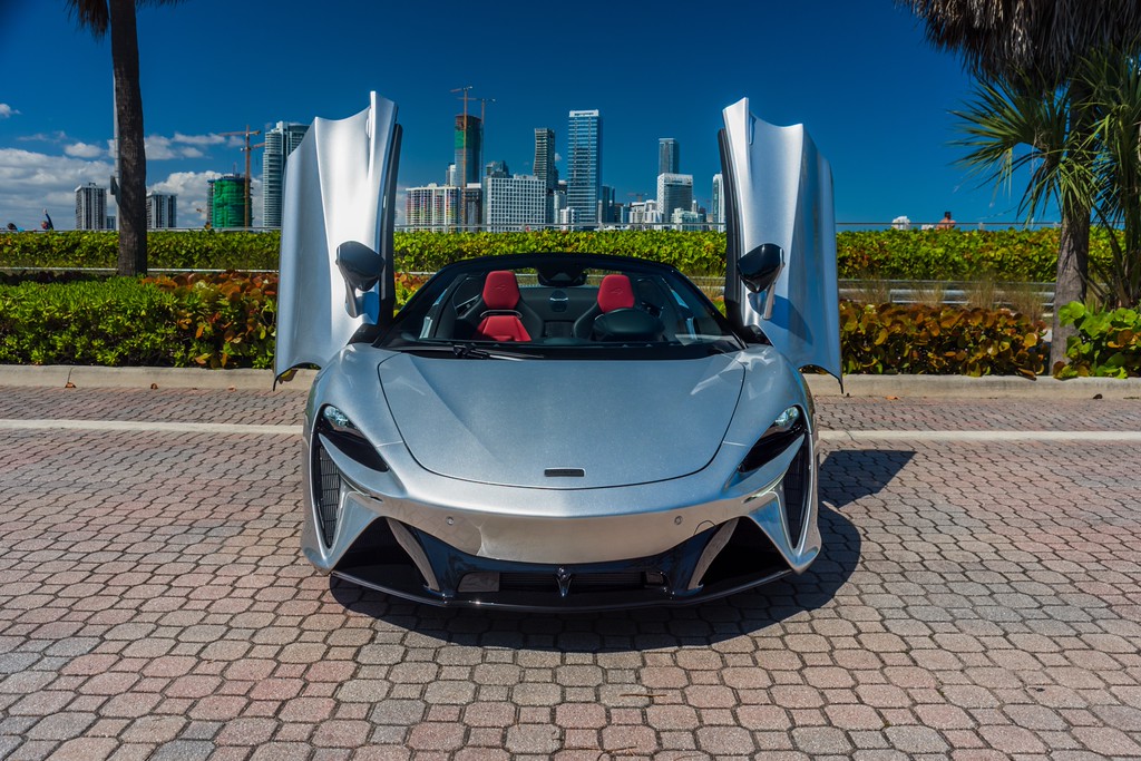 McLaren Artura Spider — photo 6 of 15, Silver exterior with Red interior, available from KEY'D Miami